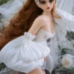60cm 2ft Silicone Cute Figure Bright Eyes Wedding Dress Sex Doll