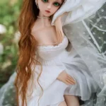 60cm 2ft Silicone Cute Figure Bright Eyes Wedding Dress Sex Doll