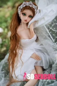 60cm 2ft Silicone Cute Figure Bright Eyes Wedding Dress Sex Doll
