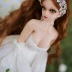 60cm 2ft Silicone Cute Figure Bright Eyes Wedding Dress Sex Doll