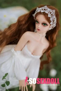 60cm 2ft Silicone Cute Figure Bright Eyes Wedding Dress Sex Doll