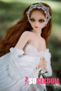 60cm 2ft Silicone Cute Figure Bright Eyes Wedding Dress Sex Doll