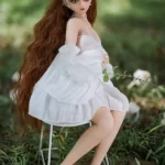 60cm 2ft Silicone Cute Figure Bright Eyes Wedding Dress Sex Doll