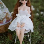 60cm 2ft Silicone Cute Figure Bright Eyes Wedding Dress Sex Doll