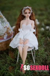 60cm 2ft Silicone Cute Figure Bright Eyes Wedding Dress Sex Doll