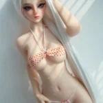 60cm 2ft Silicone Fair Skin Silver Hair Bathing Suit Sex Doll
