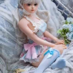 85cm 2ft8 Silicone Silver Hair Small Breasts Sex Doll