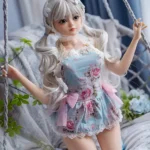 85cm 2ft8 Silicone Silver Hair Small Breasts Sex Doll