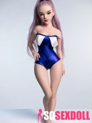 85cm 3ft3 Silicone Purple Hair Bathing Suit Sex Doll With Ultra Soft Skin