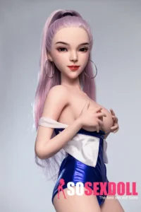 85cm 3ft3 Silicone Purple Hair Bathing Suit Sex Doll With Ultra Soft Skin