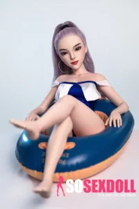 85cm 3ft3 Silicone Purple Hair Bathing Suit Sex Doll With Ultra Soft Skin