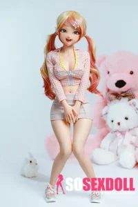 85cm 3ft3 Silicone Youthful Girl Double Ponytail Fair Skin Sex Doll With Realistic Curves