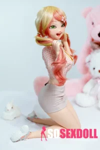 85cm 3ft3 Silicone Youthful Girl Double Ponytail Fair Skin Sex Doll With Realistic Curves