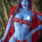 158cm 5ft2 Elven Blue Skin Shapely Figure Medium Breast Sex Doll #115 Head in Stock (US only）