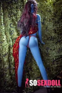 158cm 5ft2 Elven Blue Skin Shapely Figure Medium Breast Sex Doll #115 Head in Stock (US only）