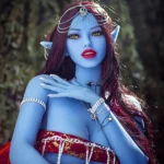 158cm 5ft2 Elven Blue Skin Shapely Figure Medium Breast Sex Doll #115 Head in Stock (US only）