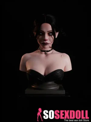 12.8kg 28.2lbs Silicone Sexy Bust Torso Dark Style Perky Chests Sex Doll