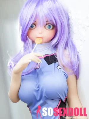 125cm 4ft1 TPE Busty Petite Body Purple Hair Sex Doll 201 Head Fantasy Style