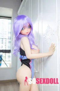 125cm 4ft1 TPE Busty Petite Body Purple Hair Sex Doll 201 Head Fantasy Style