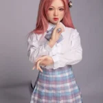 130cm 4ft3 Pink Long Hair Uniform Sex Dolls B Cup In Stock (US Only)