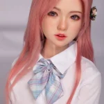 130cm 4ft3 Pink Long Hair Uniform Sex Dolls B Cup In Stock (US Only)
