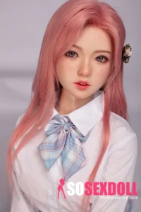 130cm 4ft3 Pink Long Hair Uniform Sex Dolls B Cup In Stock (US Only)