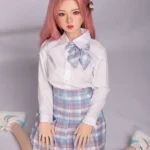 130cm 4ft3 Pink Long Hair Uniform Sex Dolls B Cup In Stock (US Only)