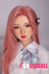 130cm 4ft3 Pink Long Hair Uniform Sex Dolls B Cup In Stock (US Only)