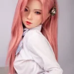 130cm 4ft3 Pink Long Hair Uniform Sex Dolls B Cup In Stock (US Only)