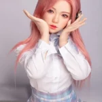 130cm 4ft3 Pink Long Hair Uniform Sex Dolls B Cup In Stock (US Only)