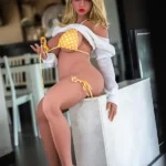 138cm 4ft2 TPE Pregnant Chubby Breast Curvy Body Blonde Hair Sex Doll 39 Head