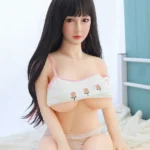 140cm 4ft6 TPE Black Straight Hair Fair Skin Seductive Lingerie Sex Doll