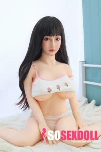 140cm 4ft6 TPE Black Straight Hair Fair Skin Seductive Lingerie Sex Doll