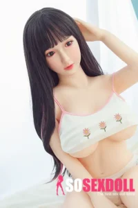 140cm 4ft6 TPE Black Straight Hair Fair Skin Seductive Lingerie Sex Doll