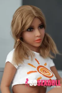 140cm 4ft6 TPE Blonde Ponytail Small Breasts Sex Doll In Stock(EU Only)