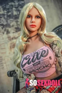 140cm 4ft6 TPE Western Woman Chubby Chests Fishnet Stockings Sex Doll