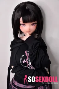 148cm 4ft9 Black Casual Sweatshirt Sex Dolls Lifelike Dolls For Adults