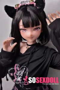 148cm 4ft9 Black Casual Sweatshirt Sex Dolls Lifelike Dolls For Adults