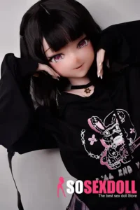 148cm 4ft9 Black Casual Sweatshirt Sex Dolls Lifelike Dolls For Adults