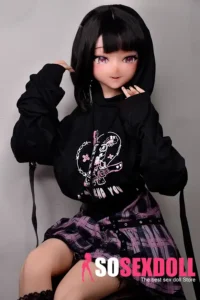 148cm 4ft9 Black Casual Sweatshirt Sex Dolls Lifelike Dolls For Adults