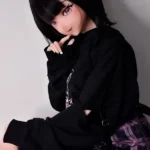 148cm 4ft9 Black Casual Sweatshirt Sex Dolls Lifelike Dolls For Adults
