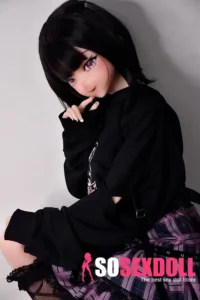 148cm 4ft9 Black Casual Sweatshirt Sex Dolls Lifelike Dolls For Adults