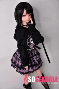 148cm 4ft9 Black Casual Sweatshirt Sex Dolls Lifelike Dolls For Adults