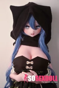 148cm 4ft9 Blue Haired Crying Sex Dolls Rosemary Silicone Sex Dolls