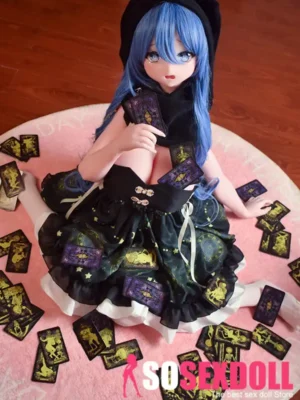 148cm 4ft9 Blue Haired Crying Sex Dolls Rosemary Silicone Sex Dolls