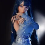 148cm 4ft9 Blue Haired Strapless Dress Sex Dolls High Quality Sex Dolls