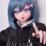 148cm 4ft9 Blue Short Haired Cute Love Dolls Female Sex Robots