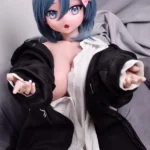 148cm 4ft9 Blue Short Haired Cute Love Dolls Female Sex Robots