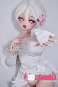 148cm 4ft9 Cute Sex Dolls In A White Short Dress Silicone Love Dolls Adult Toys