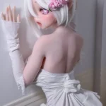 148cm 4ft9 Cute Sex Dolls In A White Short Dress Silicone Love Dolls Adult Toys